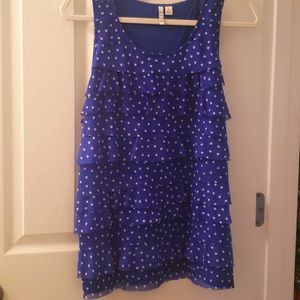 Blue polka dot tank